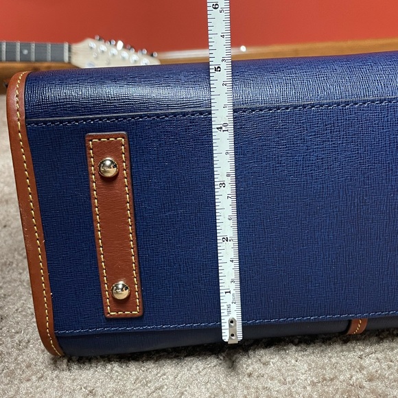 DOONEY & BOURKE CAMDEN SAFFIANO LEATHER SATCHEL IN MARINE BLUE. DISCONTINUED. - Picture 5 of 11